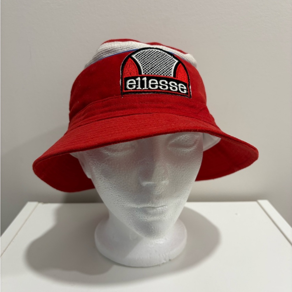 Vintage Ellesse Red Bucket Hat medium